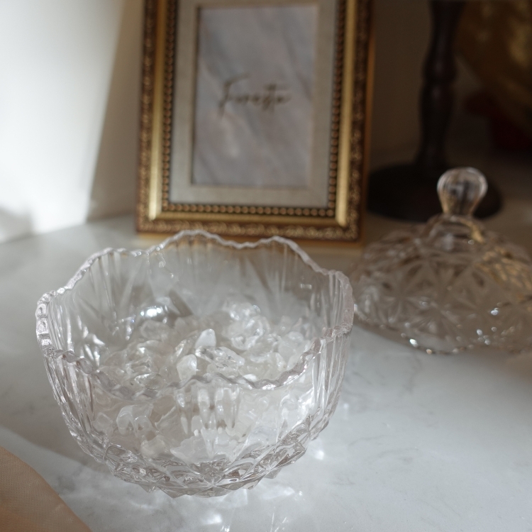 白水晶消磁極光淨透玻璃珠寶盒