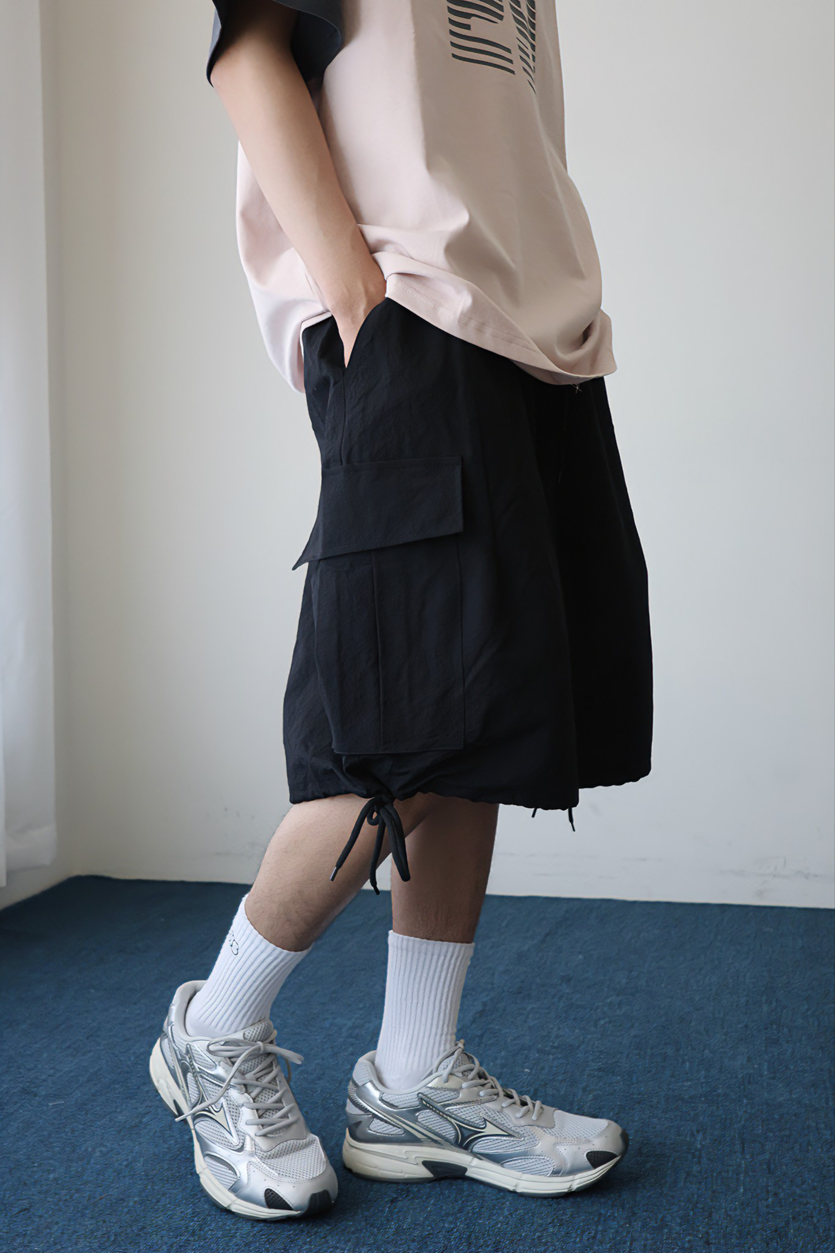 （現貨）WP064 立體大口袋 可縮口綁繩 工裝 短褲