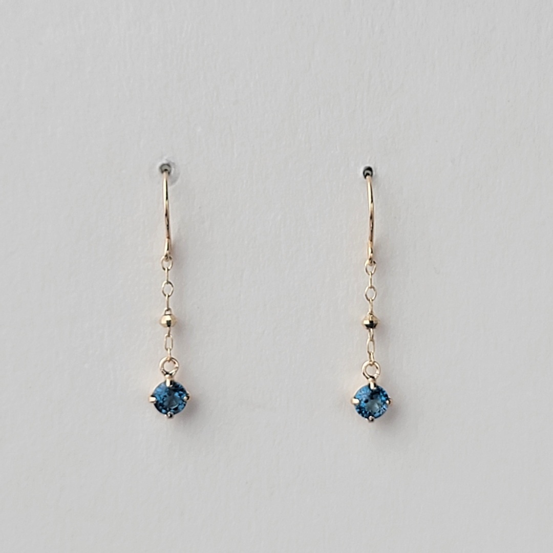 【me.luxe】K10明亮勾式耳環/藍拓帕、粉紅拓帞、倫敦藍拓帕