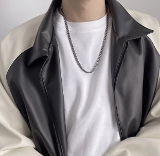 (GOAL) 細款 黑曜銀 古巴 項鍊 6MM安全扣