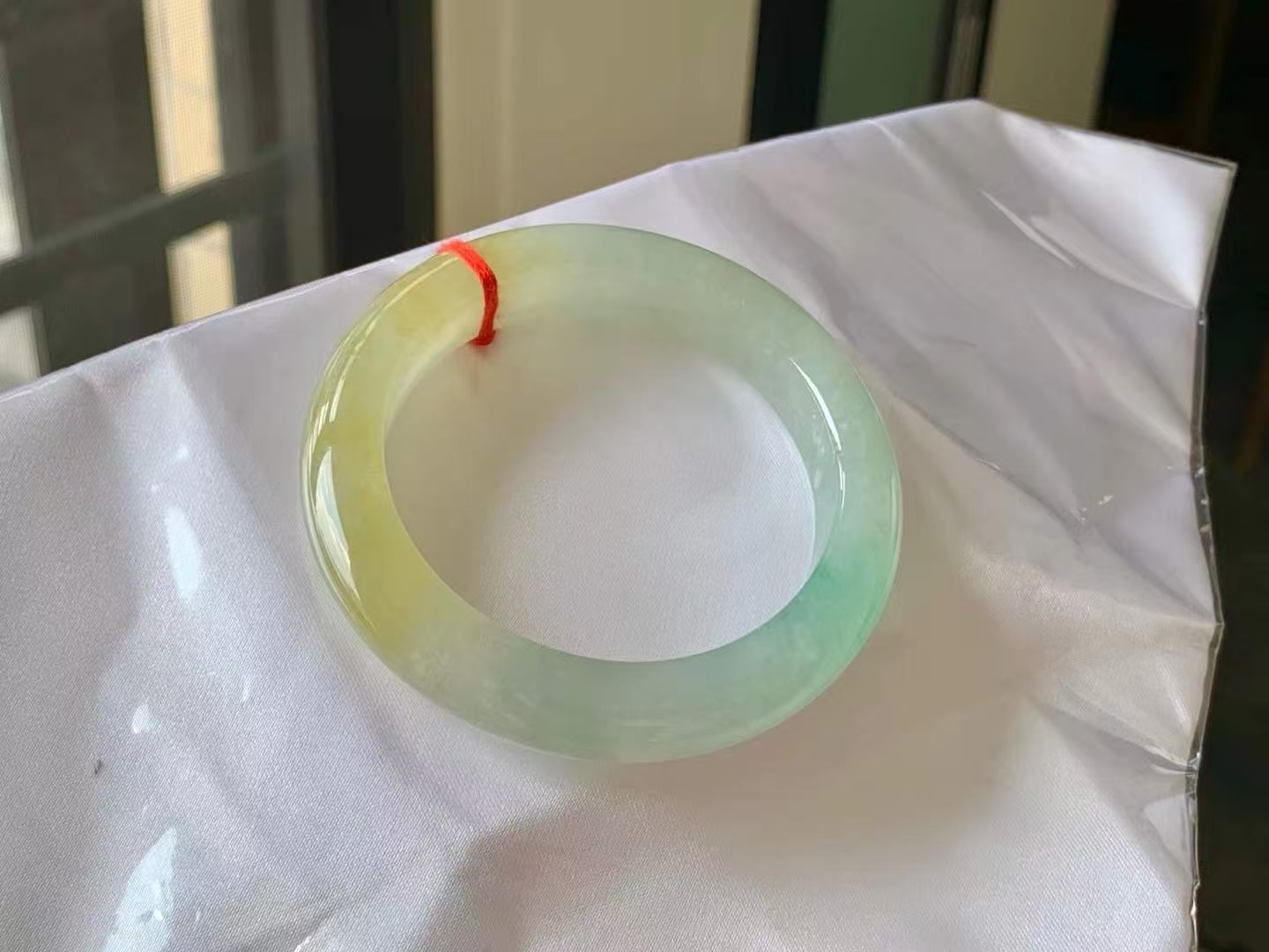 76331 53.5mm黃翡翡翠正圈手鐲 (52-54)