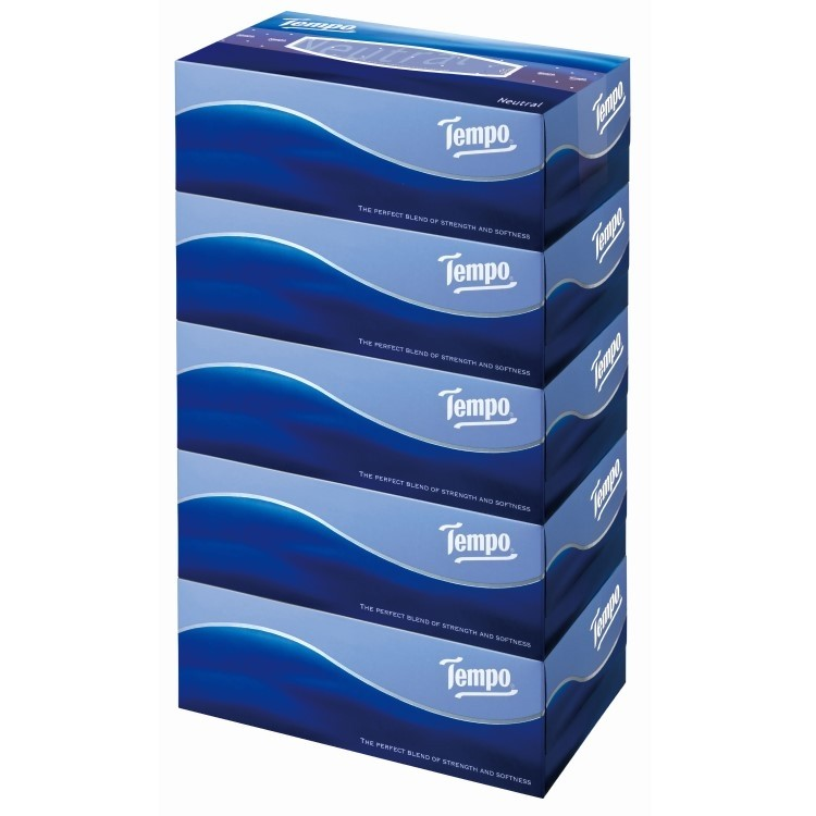 【Tempo】無香3層盒裝面紙5包裝86抽