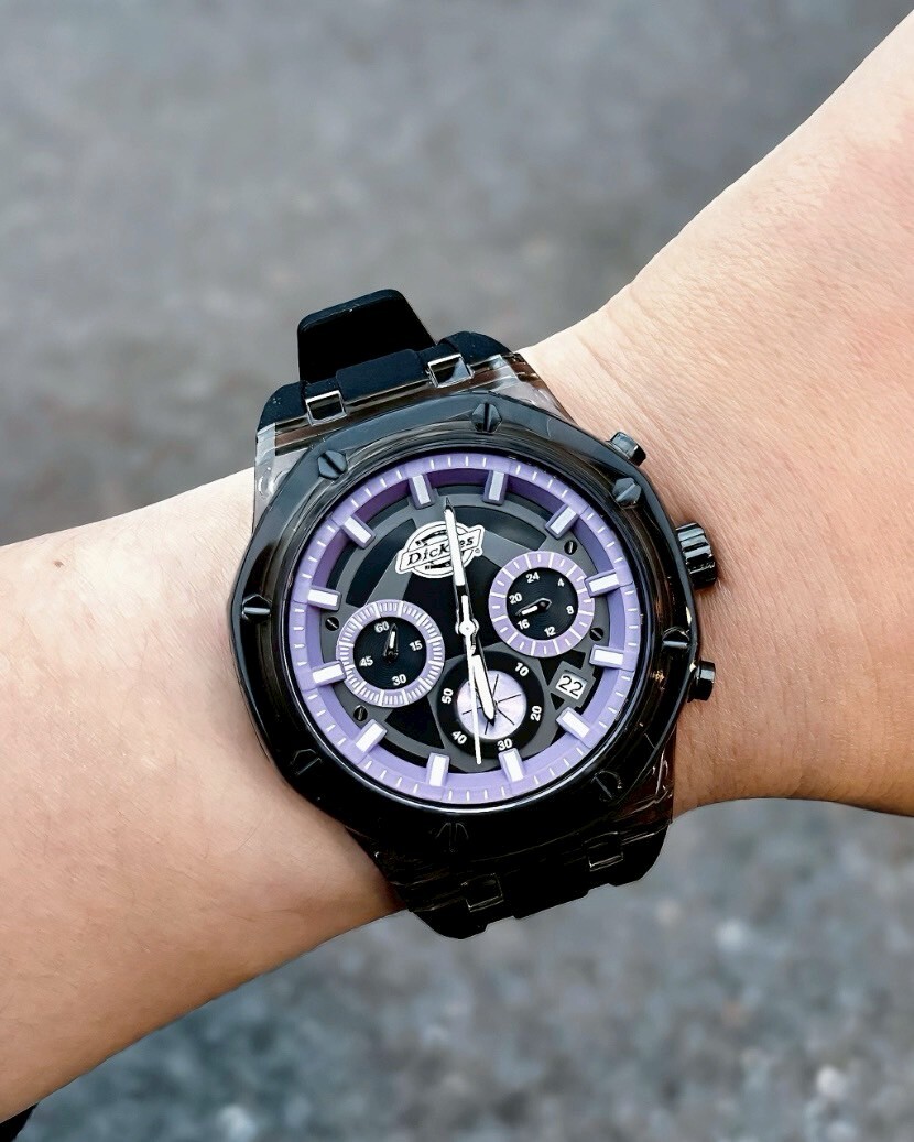 Dickies 三眼腕表 手錶 石英機芯 防水 硅膠錶帶 三色