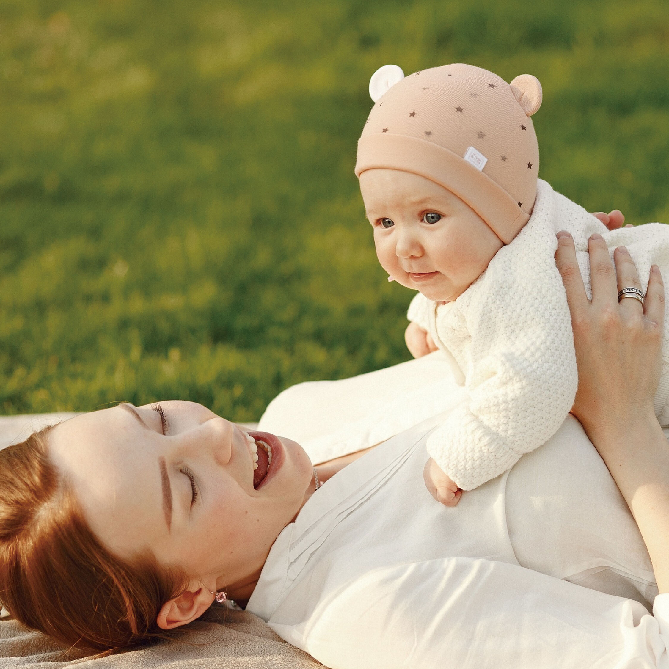 【JA1539】星星小熊親膚寶寶帽＊二色