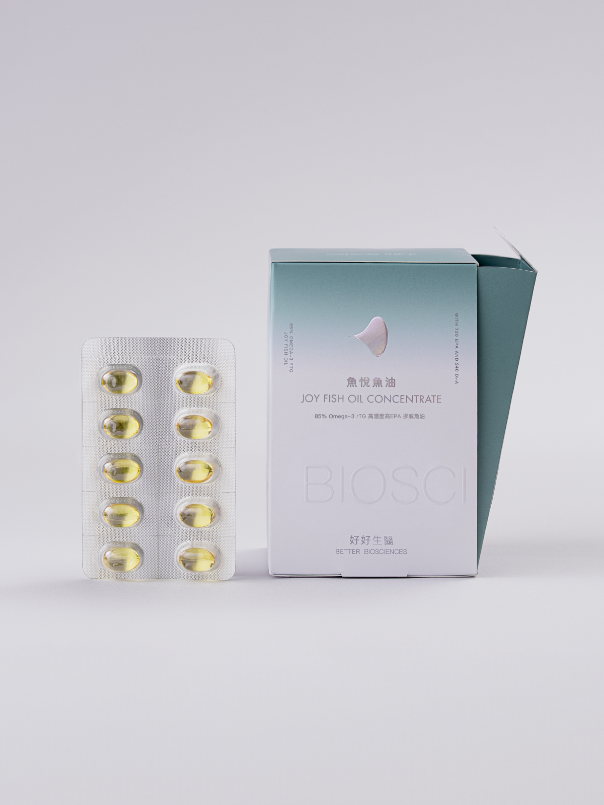 【新品57折】魚悅魚油－85% Omega-3 高濃度高EPA挪威魚油＿5入組 (300顆)