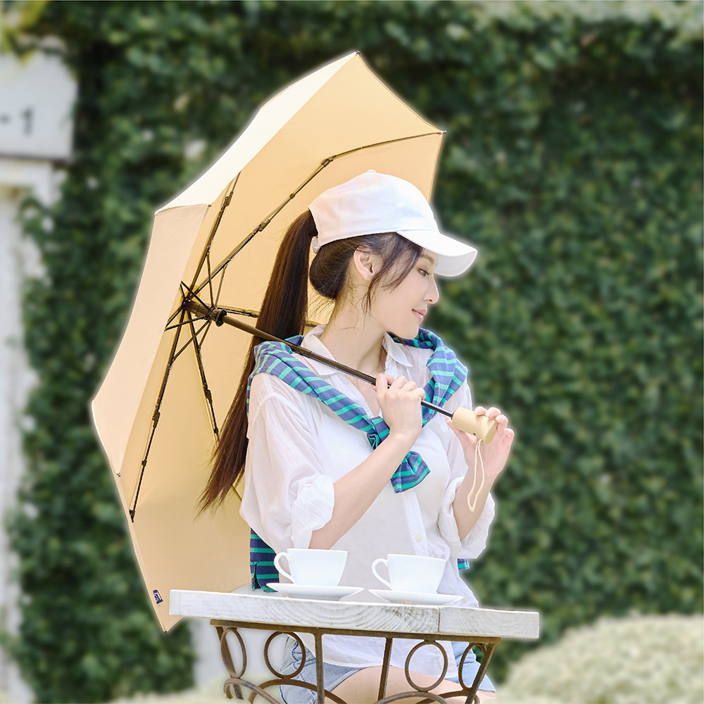 經典簡約時尚自動傘,配色手把, 單手一按開收傘迅速,上下車行走好省時