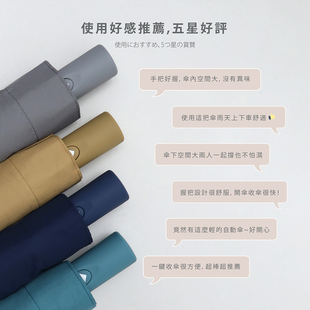 經典簡約時尚自動傘,配色手把, 五星好評推薦