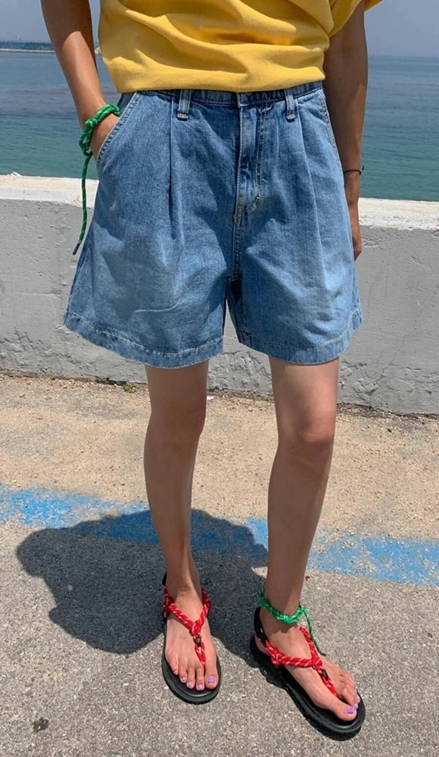 ᴴᴼᵀ ▸▸店長推薦◃◃ 春夏新款/前打折牛仔短褲 MANIFEST正韓🇰🇷