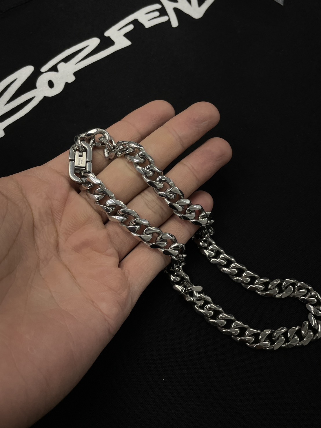 (GOAL) 金屬銀古巴項鍊