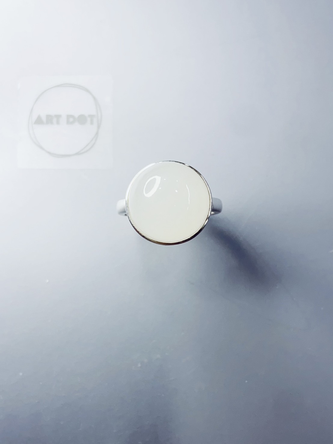 和田白玉大銀戒丨玉不言，心自靜丨少見大裸石