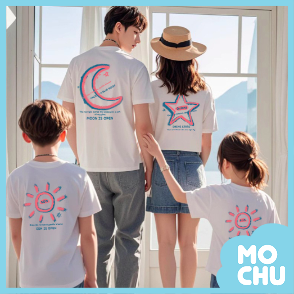 (M碼現貨)星星月亮太陽親子短袖上衣