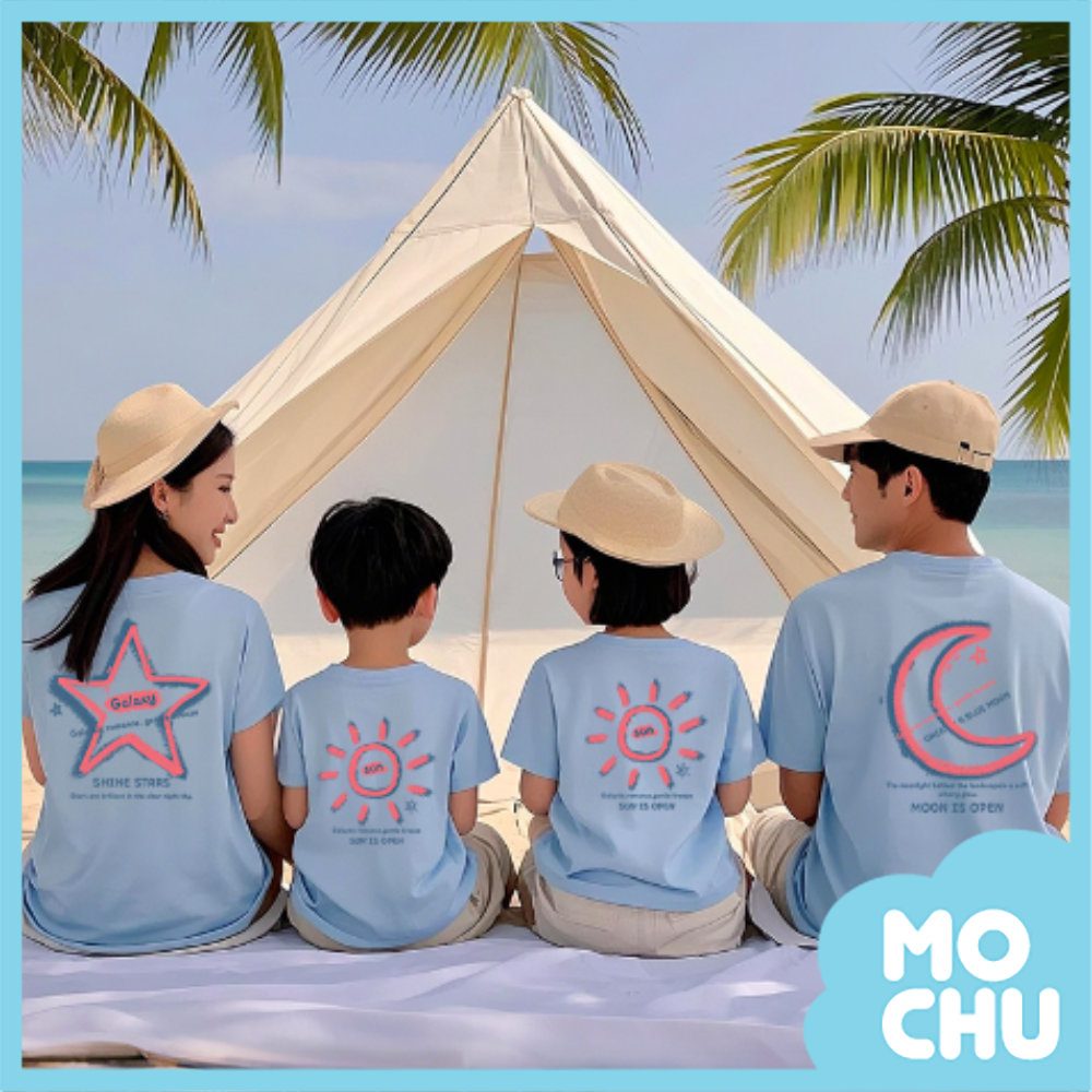 (M碼現貨)星星月亮太陽親子短袖上衣