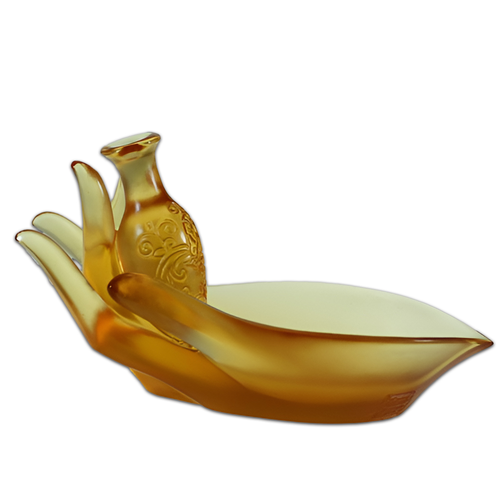 居家開運琉璃擺飾｜琉璃祈福三寶佛手 蓮花手寶瓶如意寶珠 居家靈藝之選