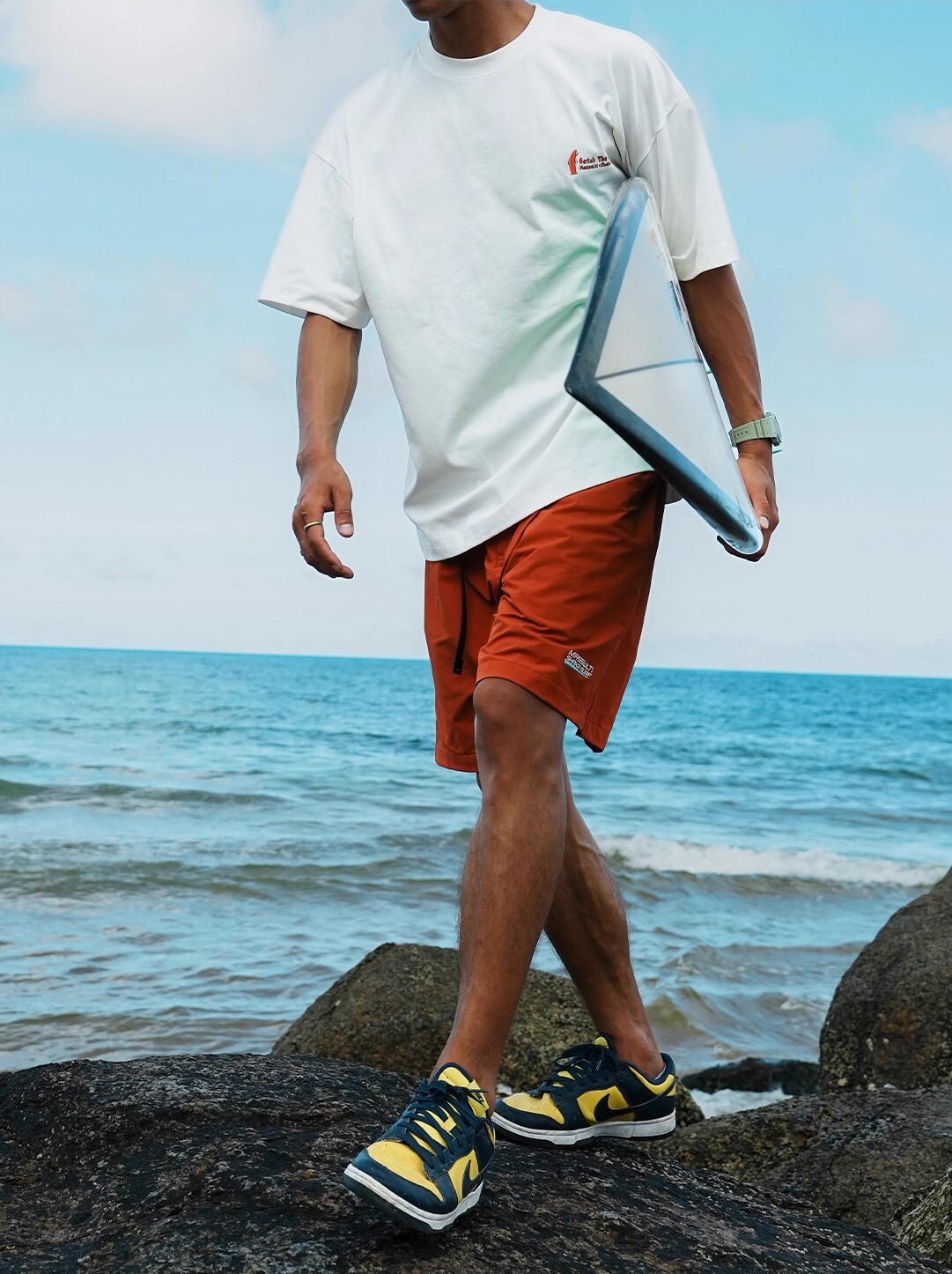 #預購 MASSULTI x SHAKA 涼感 刺繡LOGO 尼龍沙灘短褲 兩色