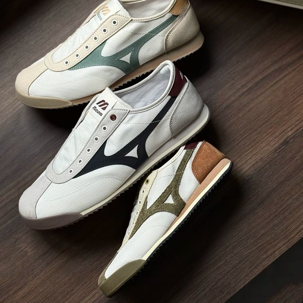 Mizuno 美津濃 LG 60S SLIPON 米白 橄欖綠 做舊 拼接 薄底 懶人鞋 德訓鞋 復古休閒鞋 D1GH240211-212-213