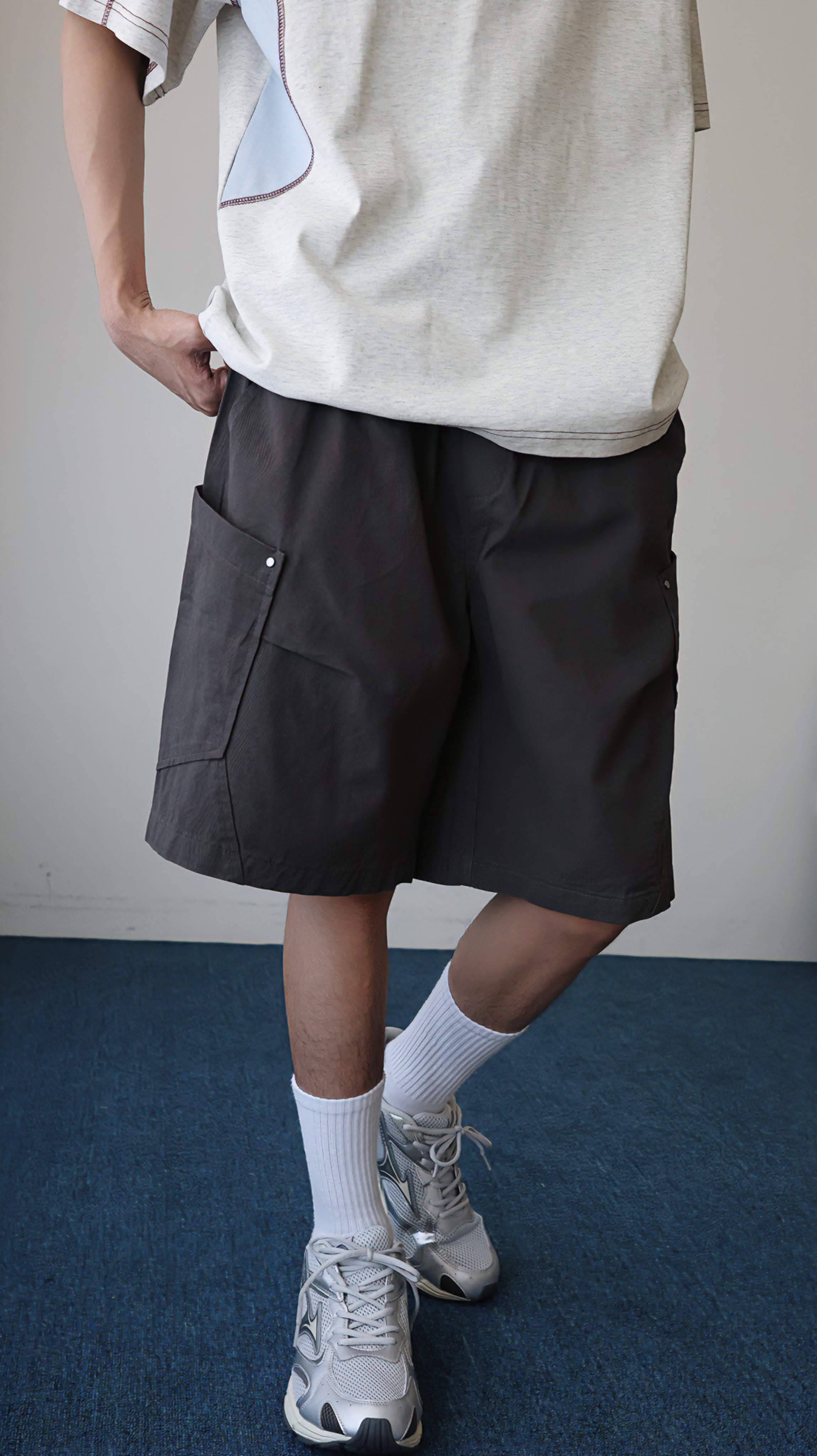 （現貨）售完不補 WP066 日系 水洗 立體拼接 側邊斜口袋 工裝 短褲