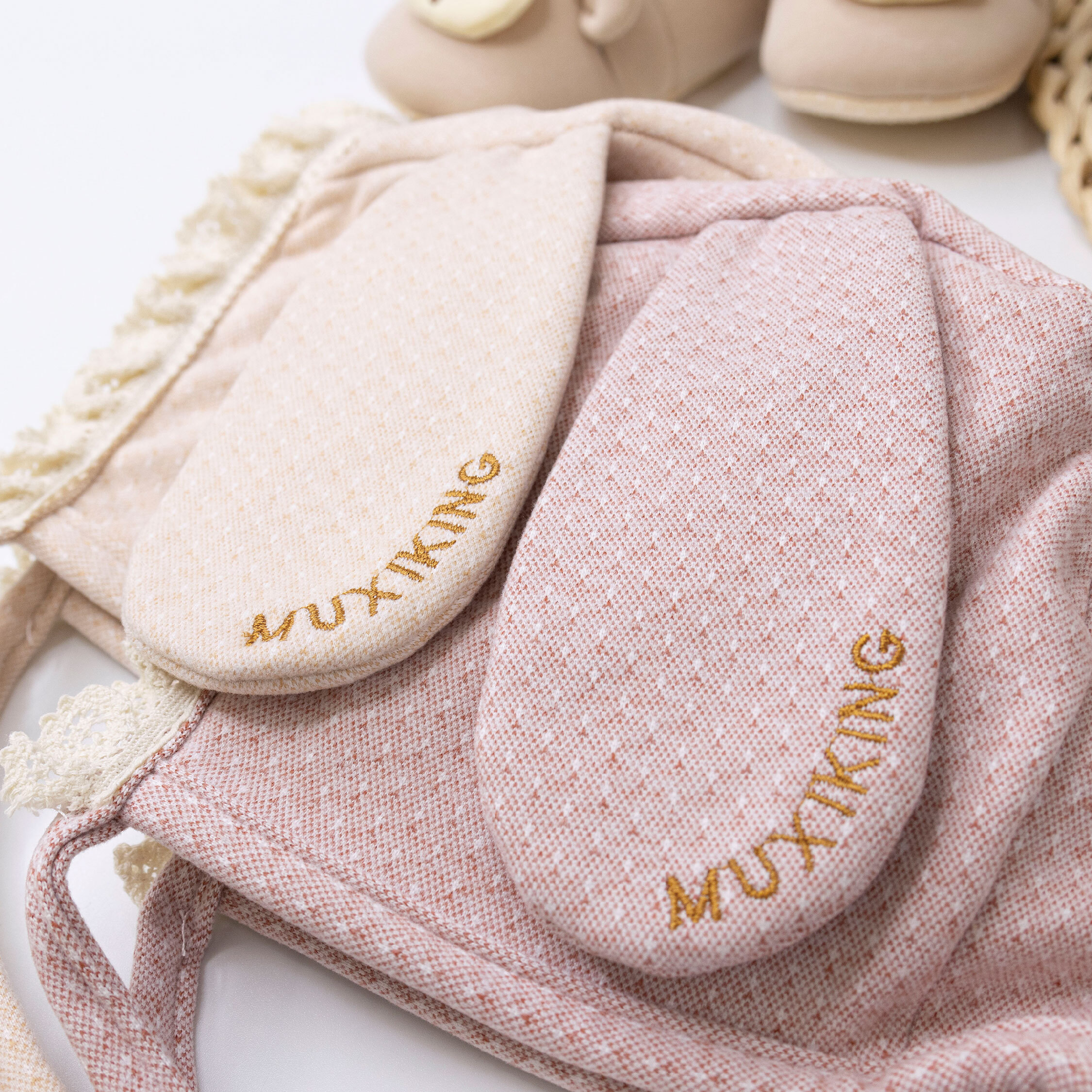 【JA1535】兔寶寶護耳加厚保暖帽＊二色