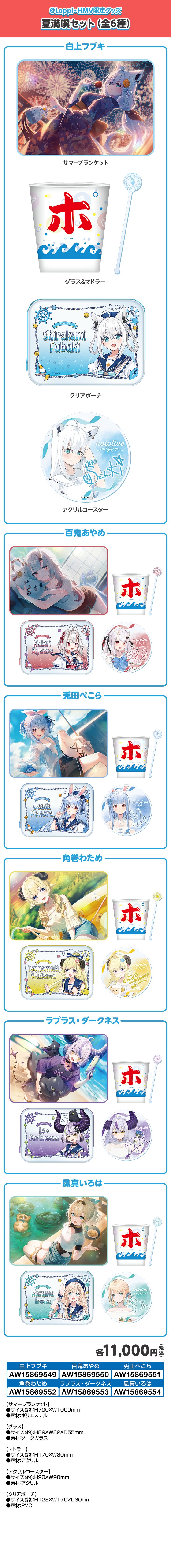 [代購][預訂] HOLOLIVE LAWSON限定 夏日夏滿喫SET