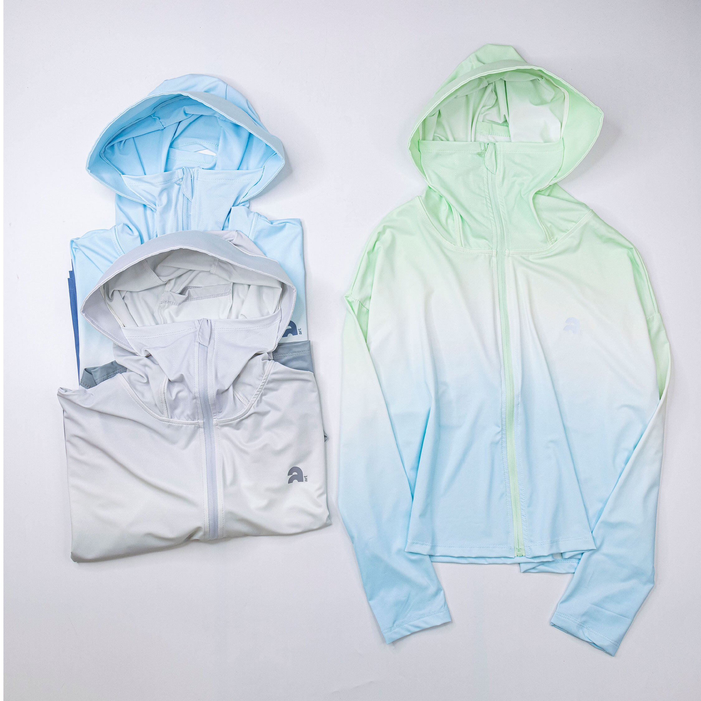 【H50706】繽紛漸層渲染連帽防曬外套＊四色