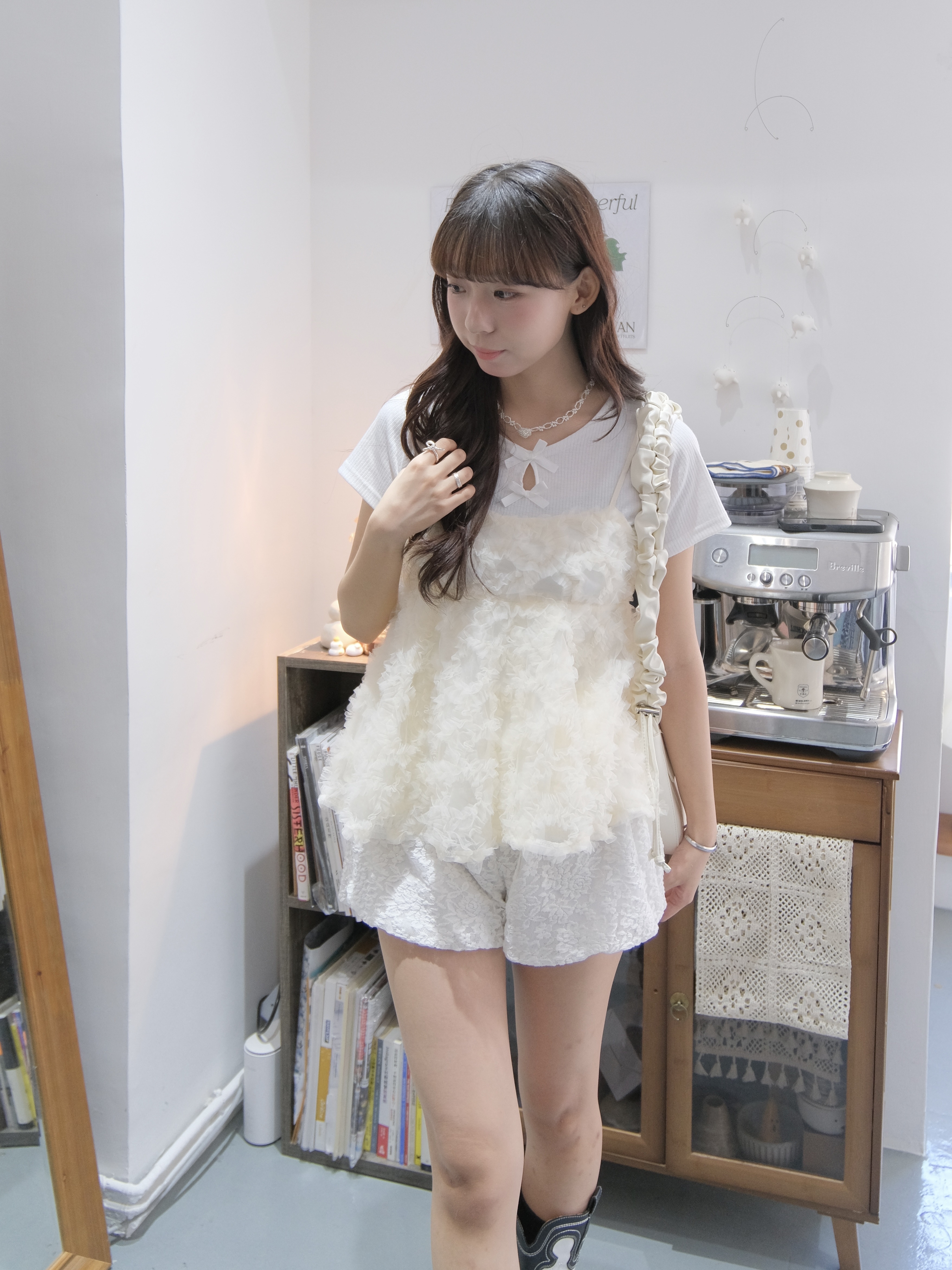 自留！LACE泡泡仙氣短褲/打底褲子