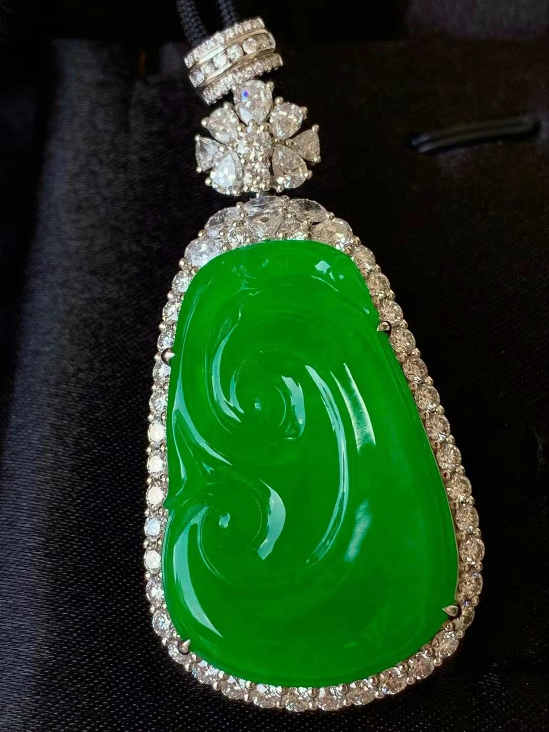 翡翠如意吊墜,天然翡翠A玉, 緬甸玉, Jade, Jadeite