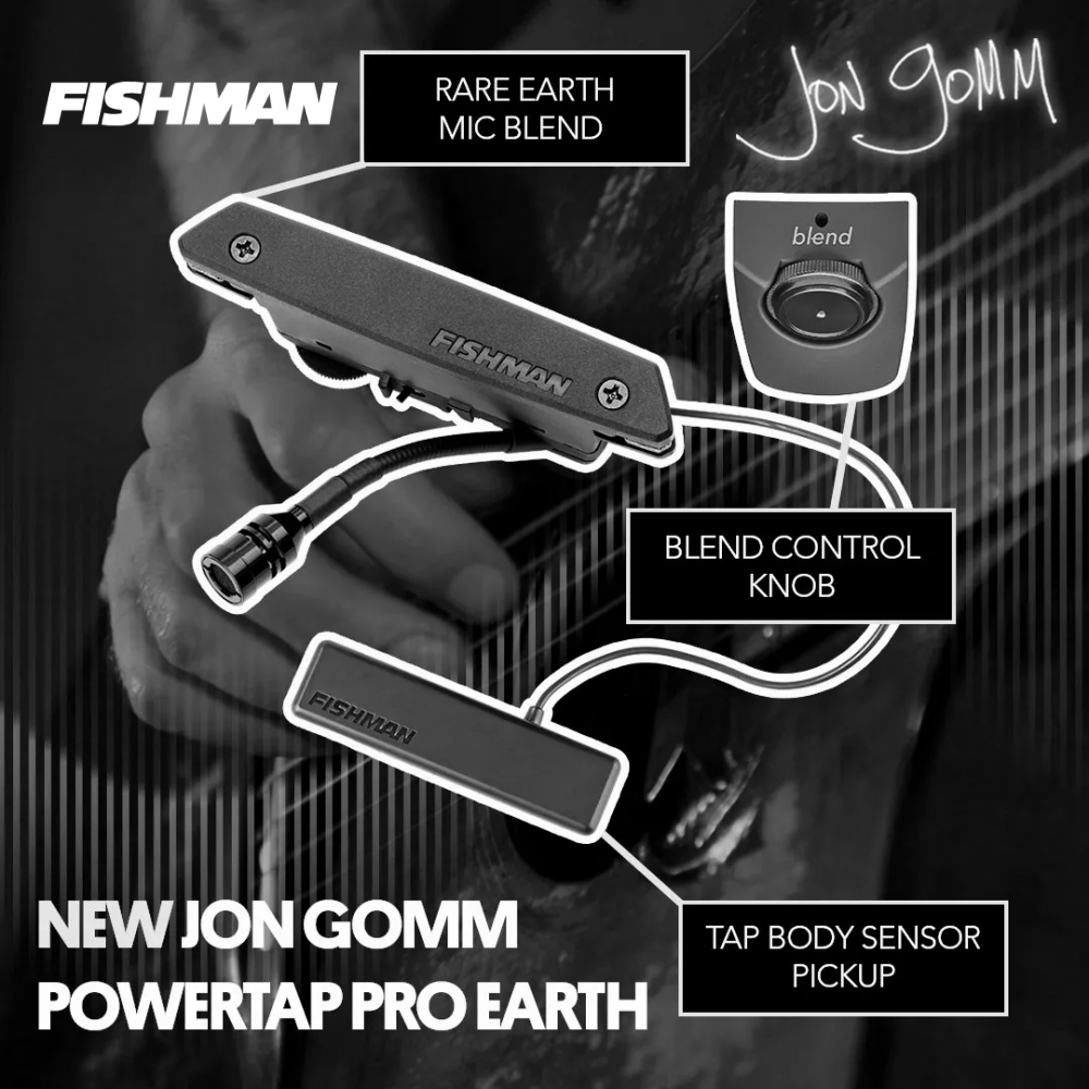 Fishman -  Jon Gomm PowerTap Earth Pro 三系統拾音器 響孔 麥克風 貼片 pickup