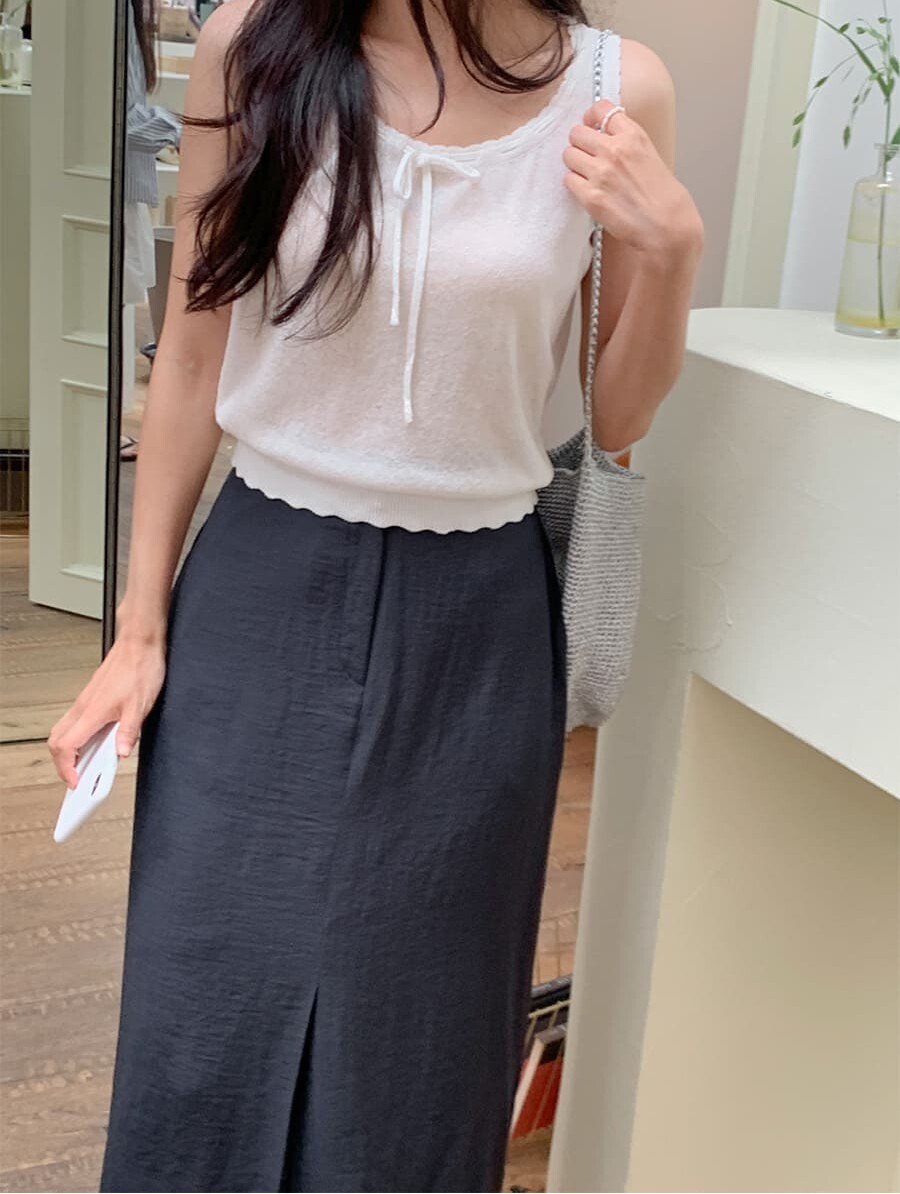 韓國Cherrykoko授權 柔和清新麻辮綁繩針織背心