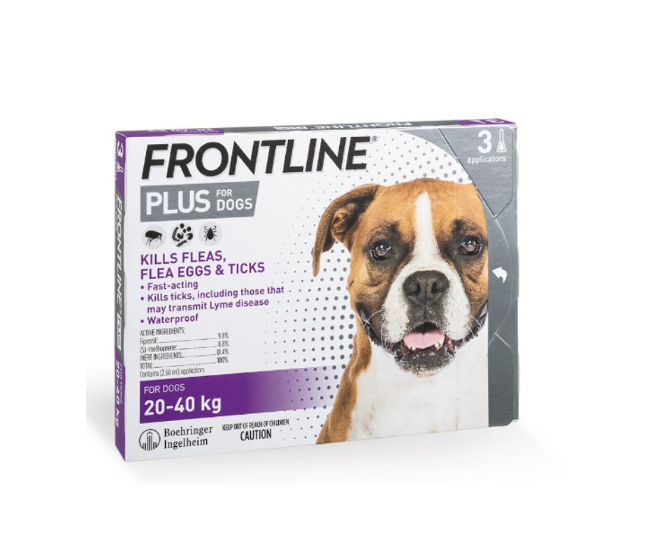 Frontline Plus - 狗隻專用(大型犬)殺蟲滴劑 (適合8週齡或以上 及 20-40kg) - 3支裝