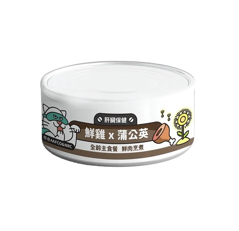 「貓」Super小白主食罐-鮮雞+蒲公英口味 (80g)