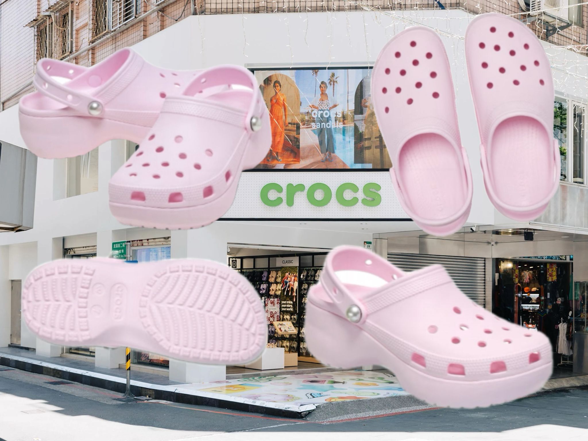 【預購】Crocs Classic Platform Pearl Clog G070730 洞洞鞋 (粉紅色)