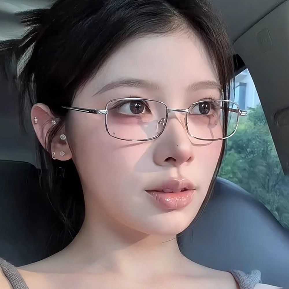 金絲眼鏡 小框眼鏡 方框眼鏡 純鈦眼鏡 眼鏡框 鏡架 鈦架 復古眼鏡 女生眼鏡 無度數眼鏡 日系風 顯氣質 文青 065