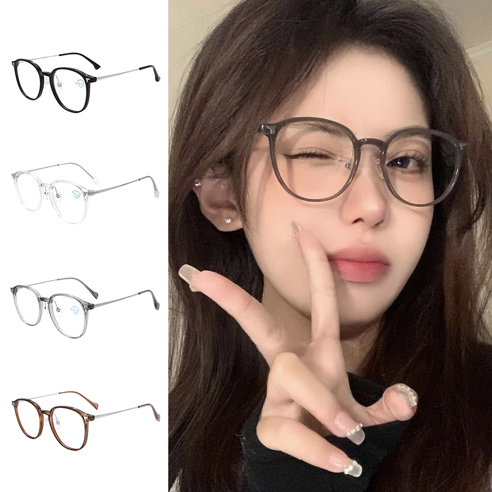 眼鏡 透明框眼鏡 方圓框眼鏡 無度數眼鏡 鏡架 眼鏡框 女生眼鏡 顯臉小 素顏眼鏡 圓臉適合 文青眼鏡 搭配小物 066