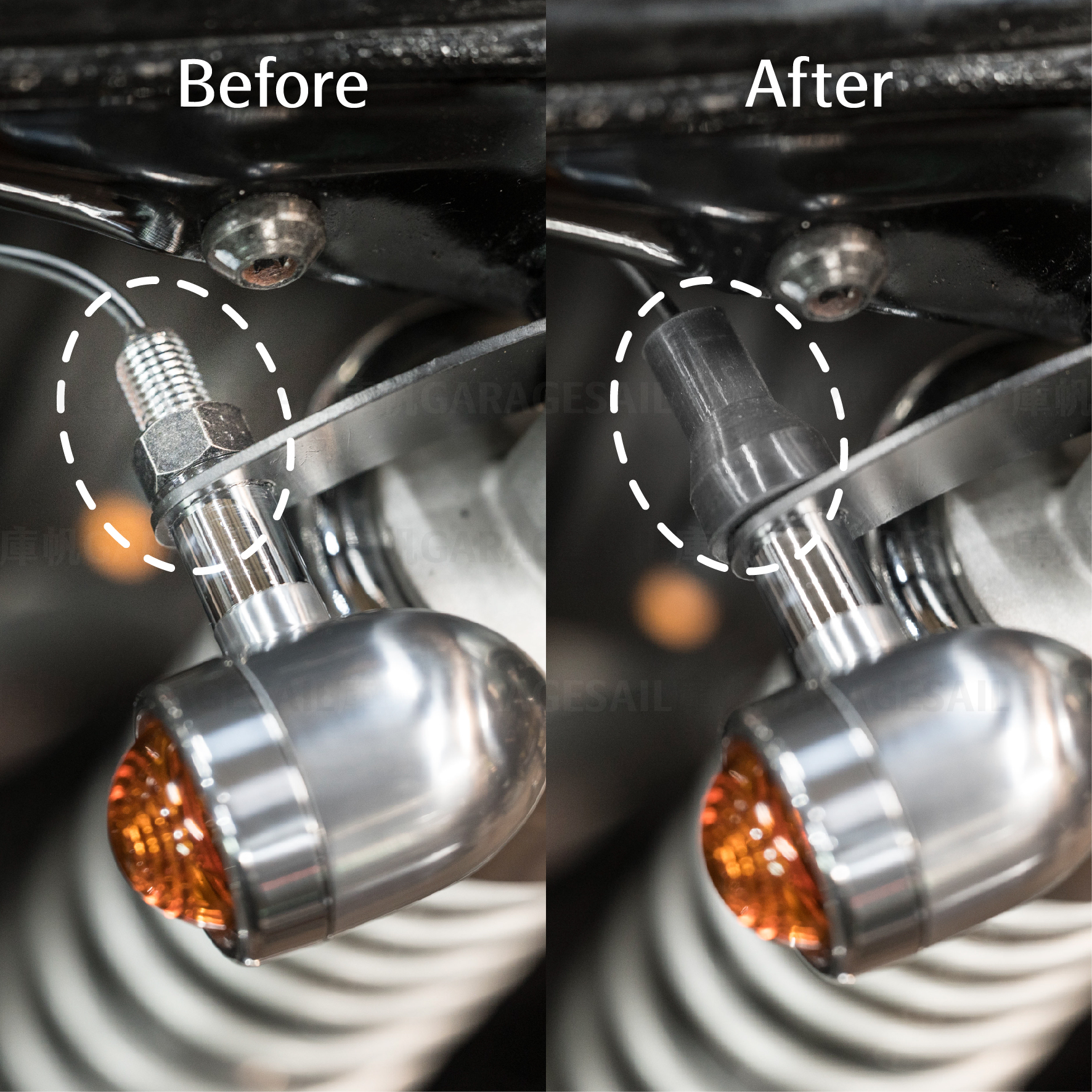 方向燈 小圓子彈 - 銀黃銅