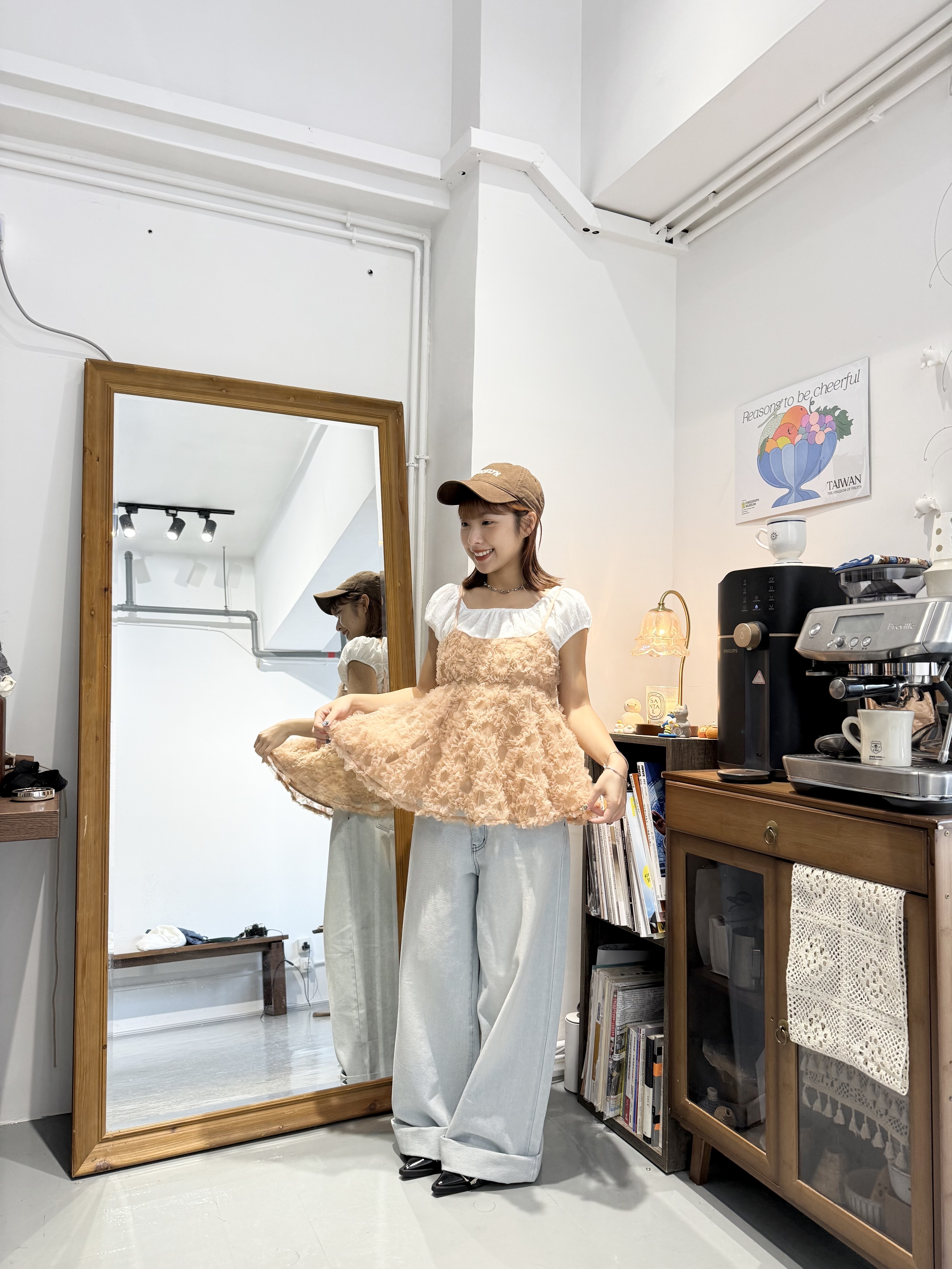 日系圓圈ruffle vest