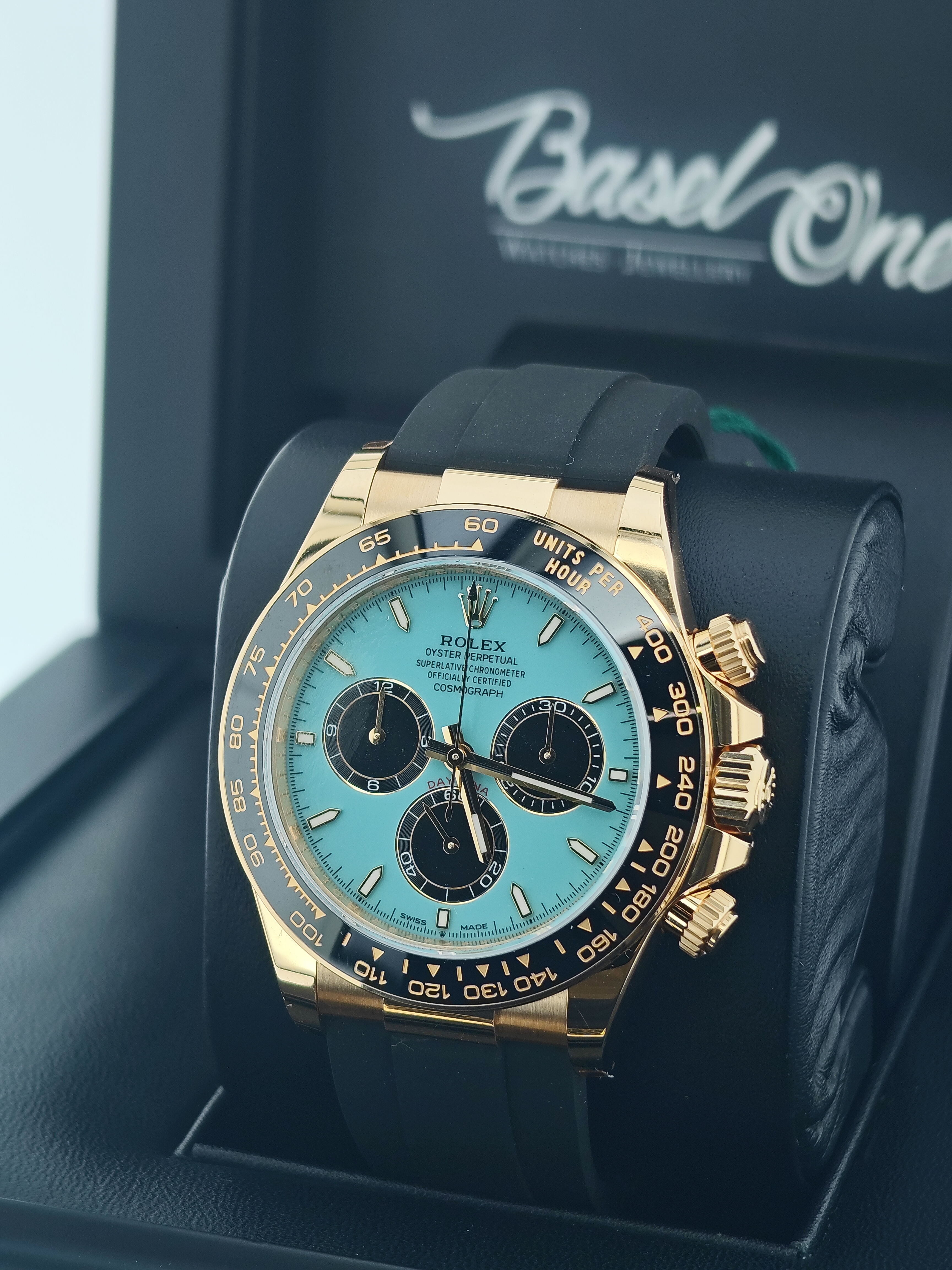 126518 | ROLEX DAYTONA TURQUOISE BLUE YELLOW GOLD 40MM