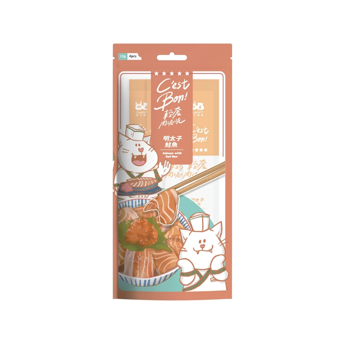 C’EST BON 輕奢肉泥泥-明太子鮭魚 (12gx4條)