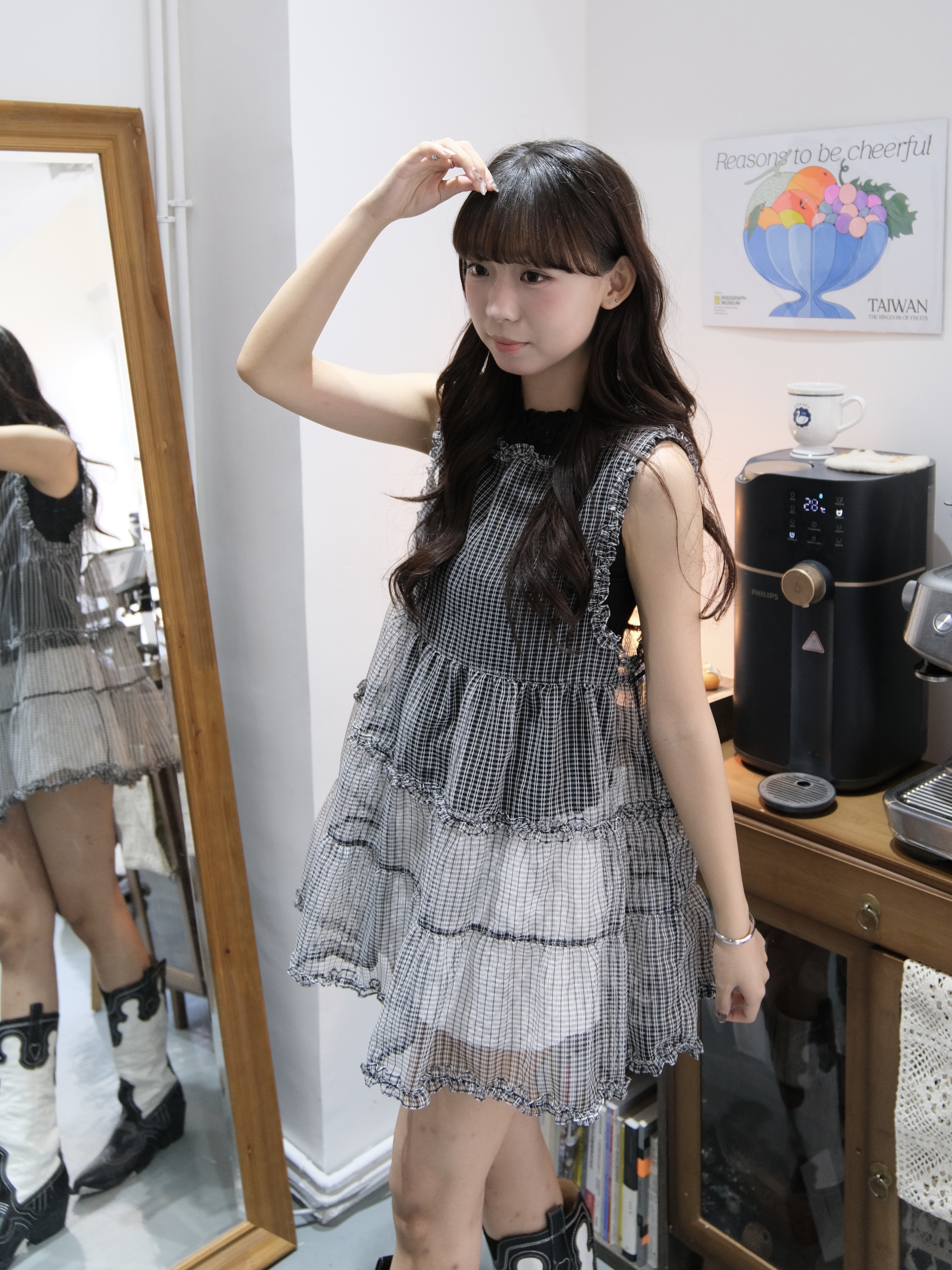 [接單中] 三色入 Vol.129 黑白格仔透視ruffle layer