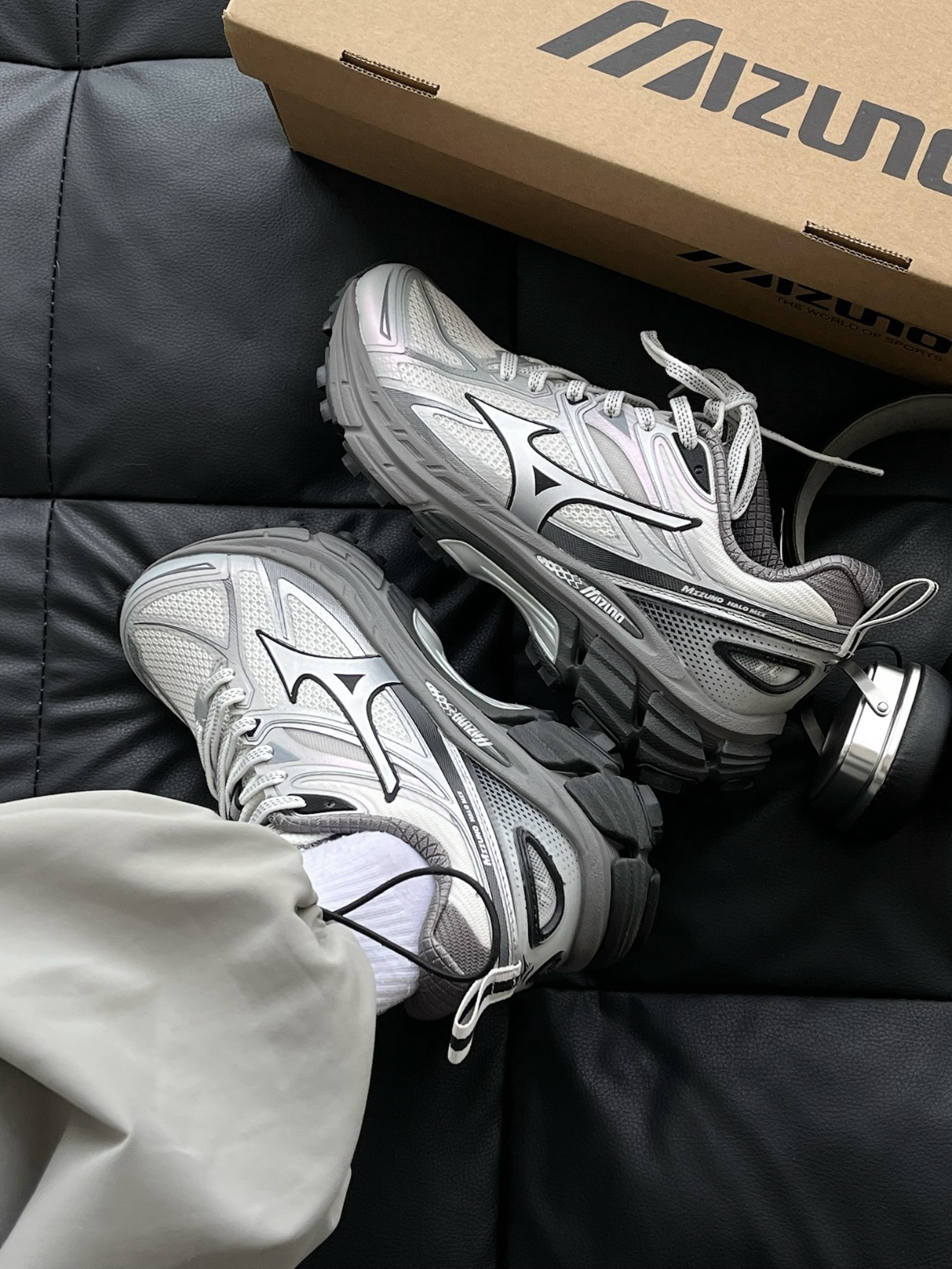 Mizuno Halo Mix TL 石灰白 透氣跑鞋 男女同款D1GH251202