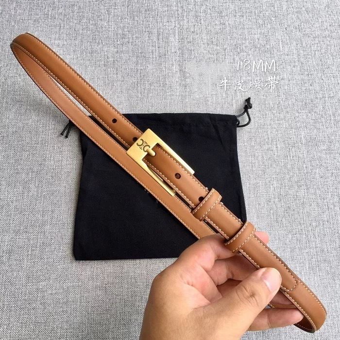 凱旋門方型扣環細皮帶（牛皮）