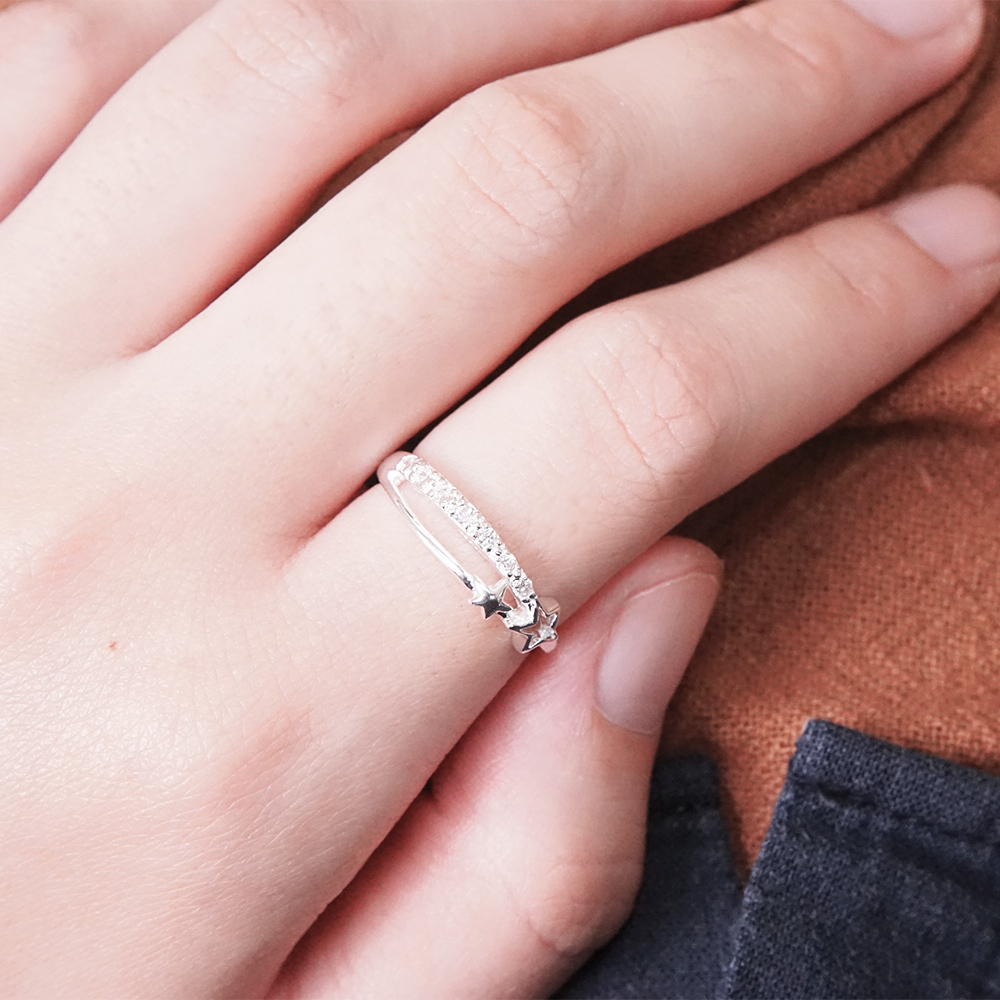 夏戀星雨 Taffy系列 小鑽戒 925純銀戒指 女生戒指 尾戒