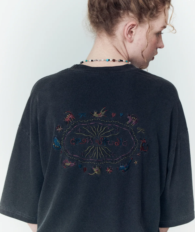 CPGN STUDIO / Cat Pattern Casual T-Shirt / Black   JUL25