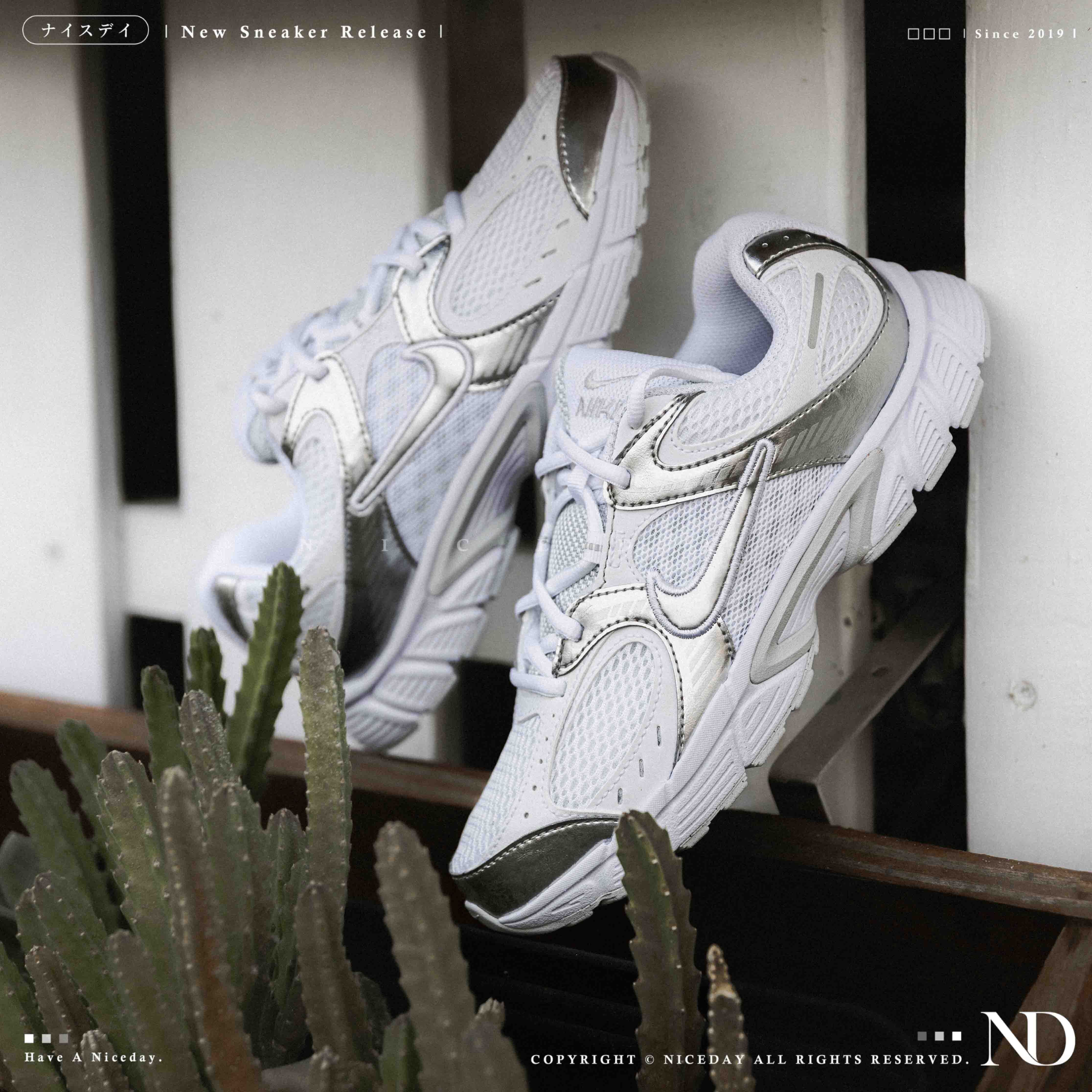 NICEDAY 現貨 Nike V5 RNR GS 銀白 Y2K 復古 網眼 透氣 白銀 女鞋 HQ6411-103