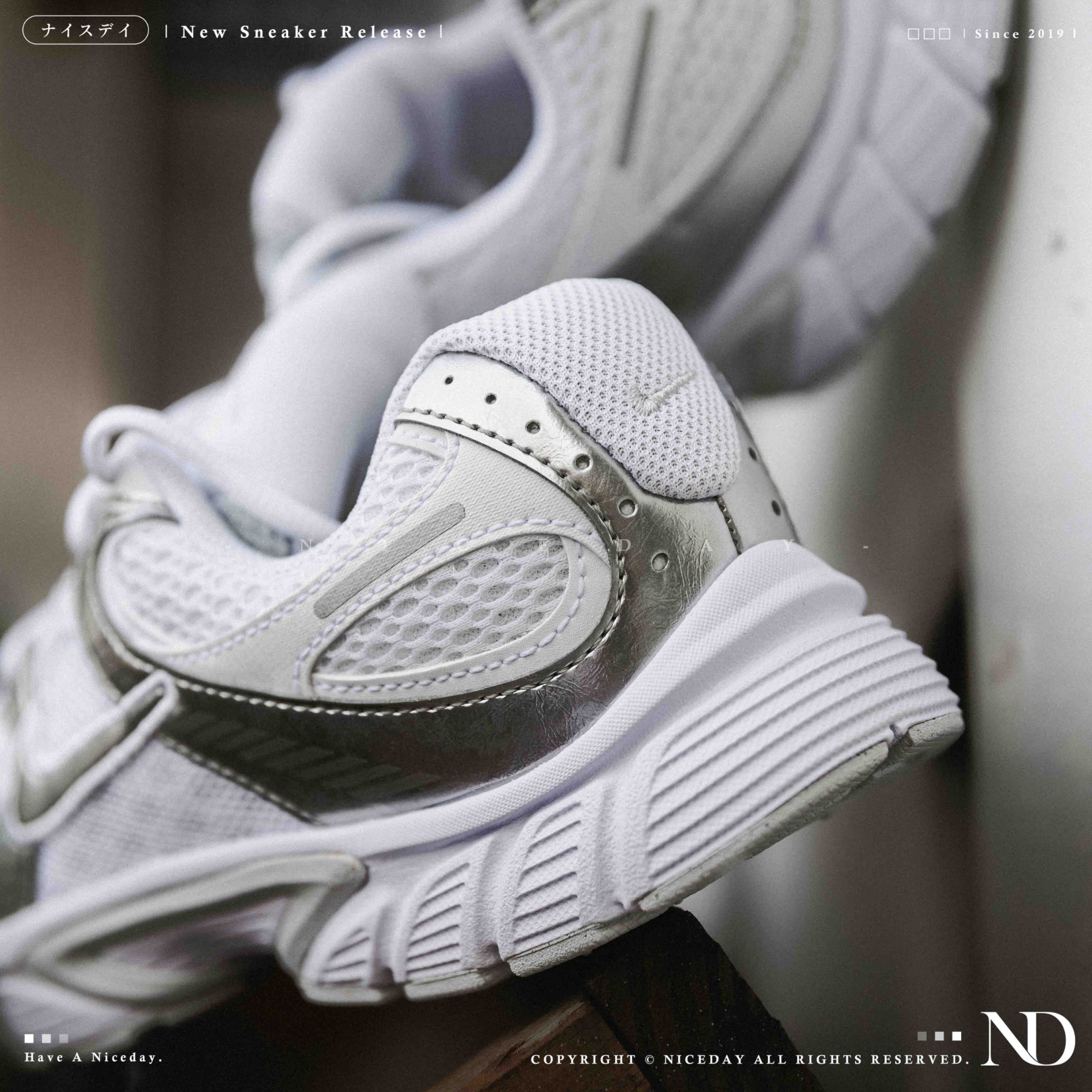 NICEDAY 現貨 Nike V5 RNR GS 銀白 Y2K 復古 網眼 透氣 白銀 女鞋 HQ6411-103