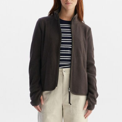 1GA0709-021 AIGLE Stand-Up Collar Fleece with Zip Green #AIW22WFLE015 (C-EU-E)