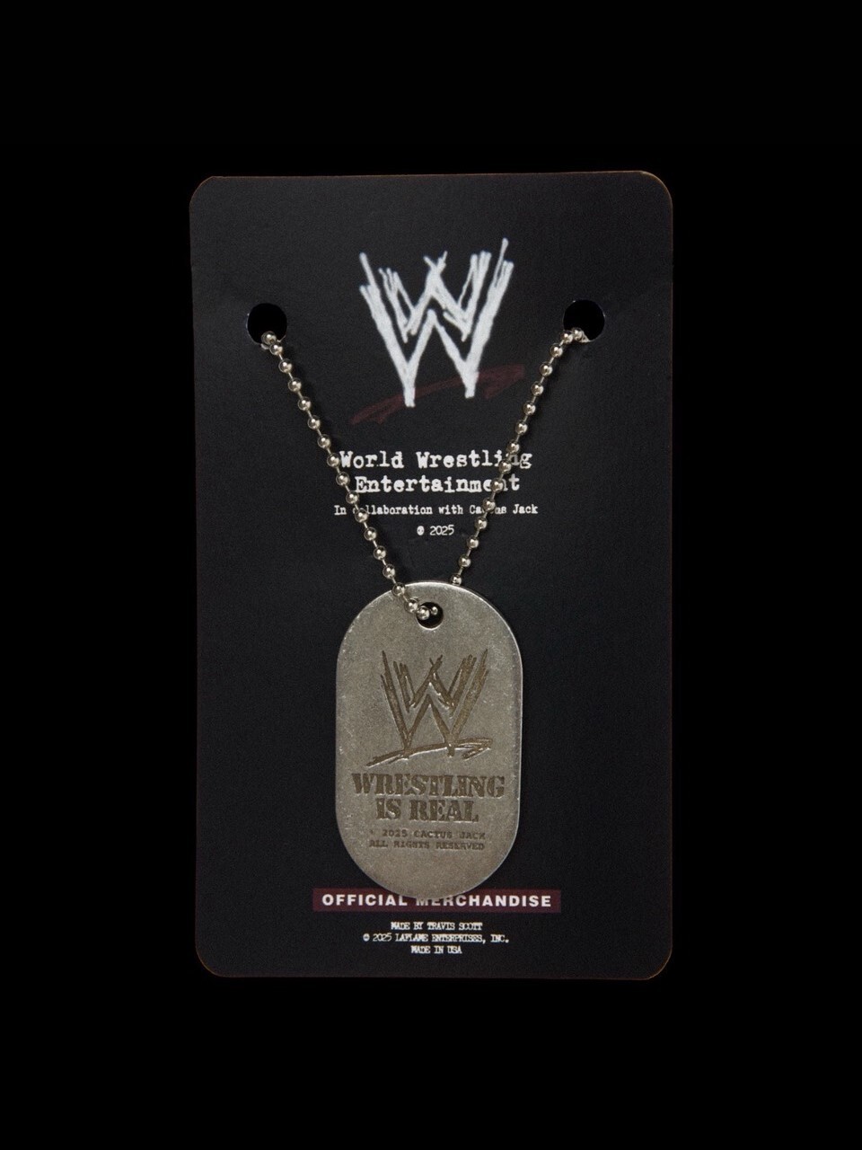 Travis Scott CJ x WWE Dog Tag 狗牌 項鍊