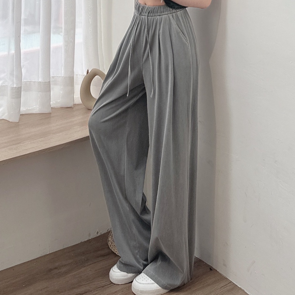 天絲涼感落地寬褲/二色