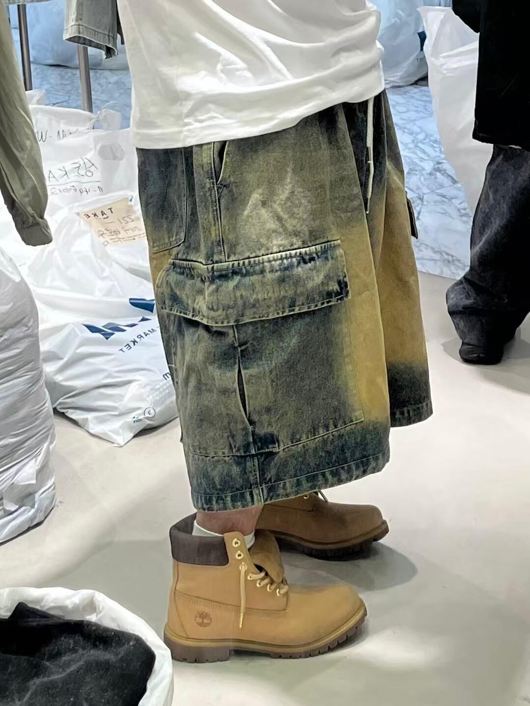 洗水工裝牛仔短褲 P3131