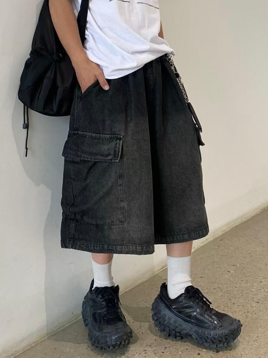 洗水工裝牛仔短褲 P3130