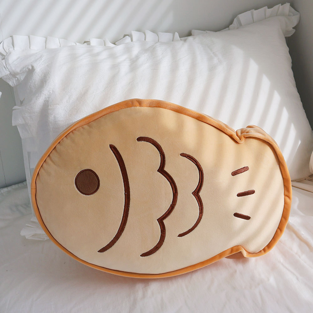 《6105》呆萌鯛魚燒毛絨抱枕