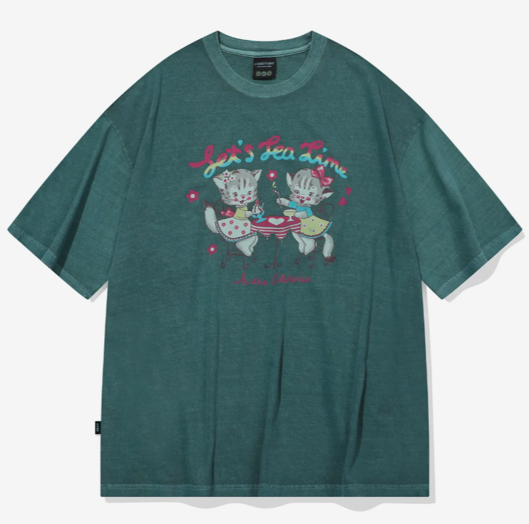 CPGN STUDIO / Catscats Pigment short  T-shirt / Basil Green   JUL25